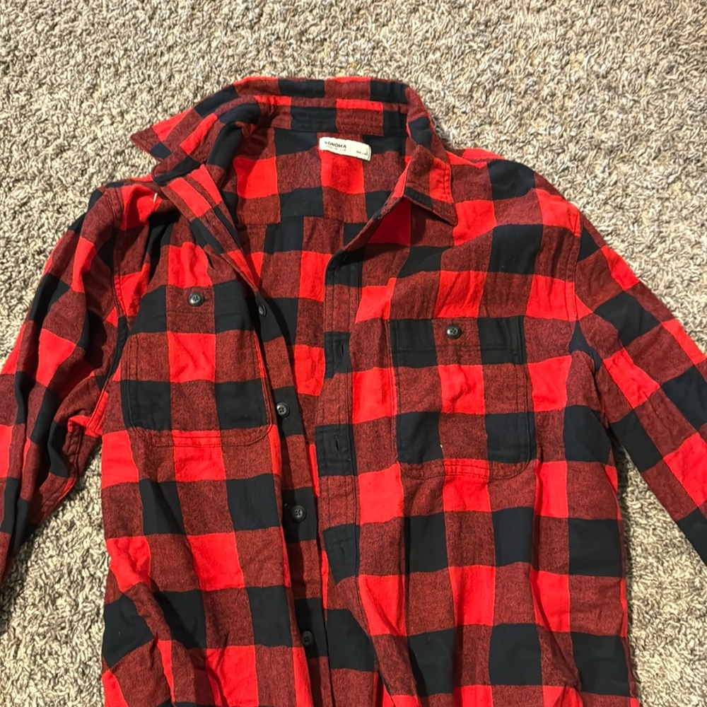 Sonoma Plaid Red & Black Flannel
